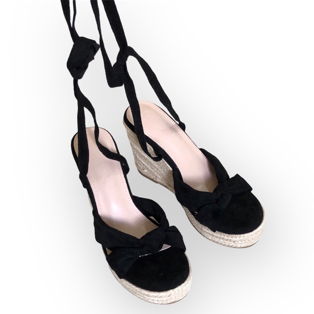 Rilista Womens Platform Sandals Lace Up Bow Knot Front Tie Leg - Picture 3 of 4